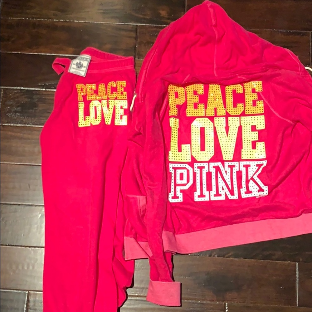 Victoria Secret PINK tracksuit in magenta color